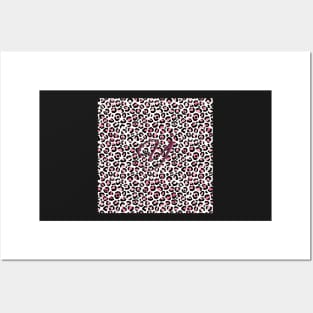 Letter Y Monogram & Pink Leopard Print Posters and Art